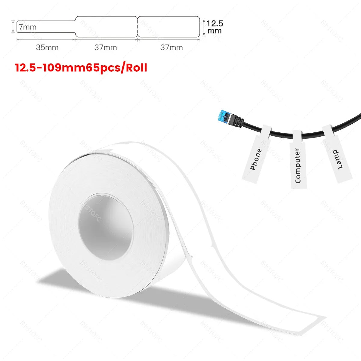 Thermal Label Tape 12–15mm Roll for Marklife P11 P12 DELI Q2 D30