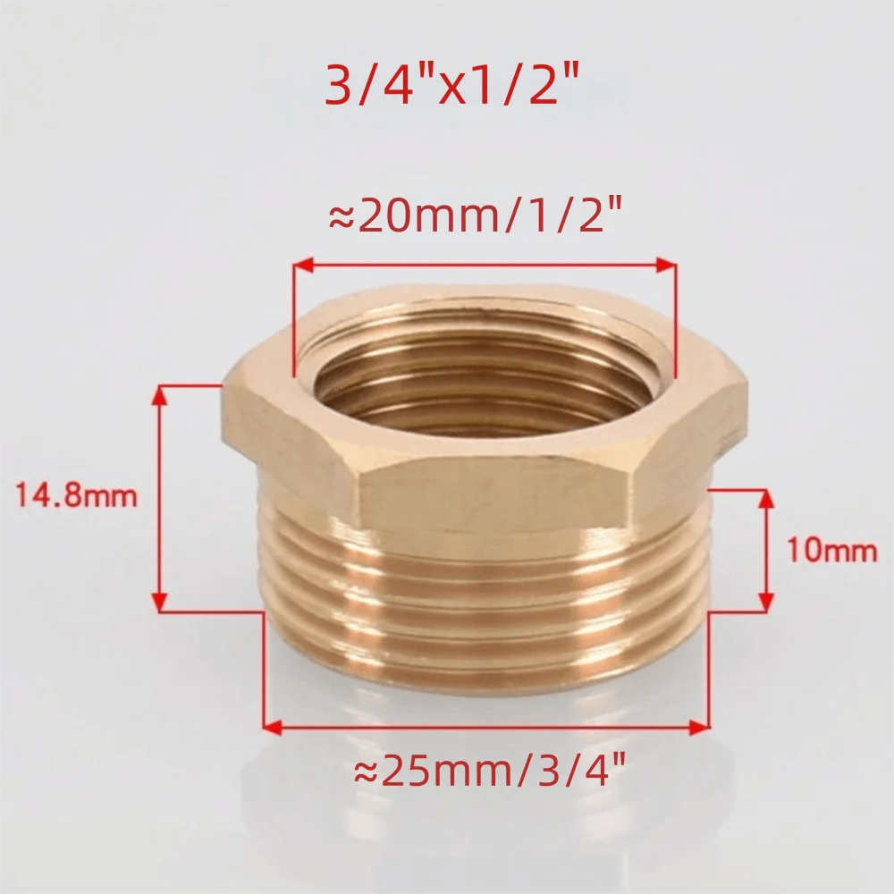 Brass Hex Bushing Reducing Coupler – 1/8 to 3/4 Pipe Fitting Brass Pipe Fitting Nixie 3-4-x1-2-