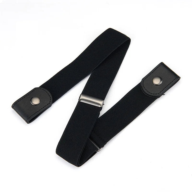 Canvas Elastic Buckle-Free Invisible Belt for Women & Men Elastic Waist Belt Nixie black
