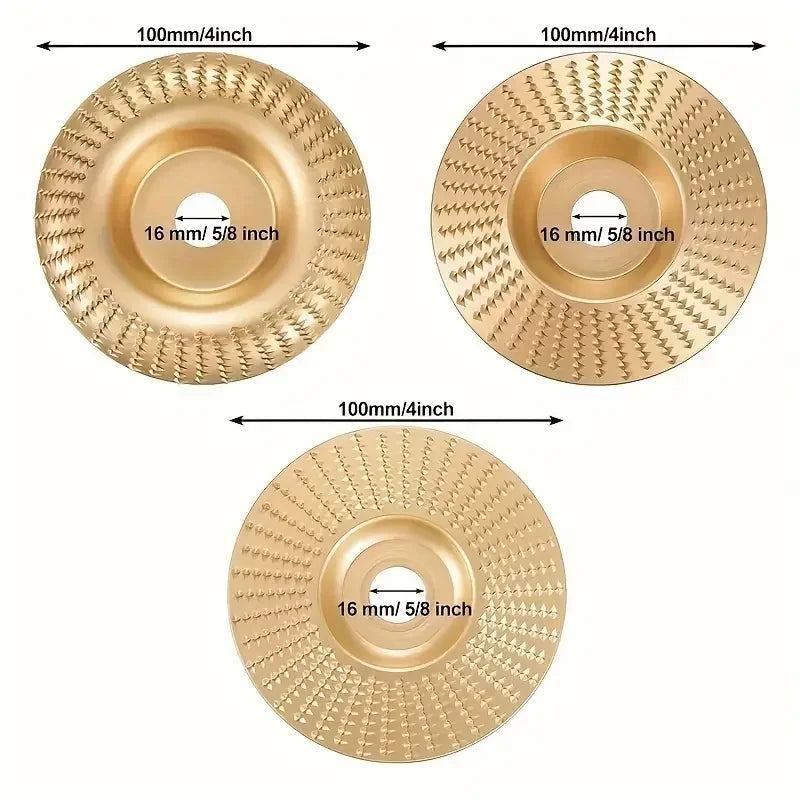 Woodworking Grinding Disc 3-Piece Set – Cut, Carve & Polish