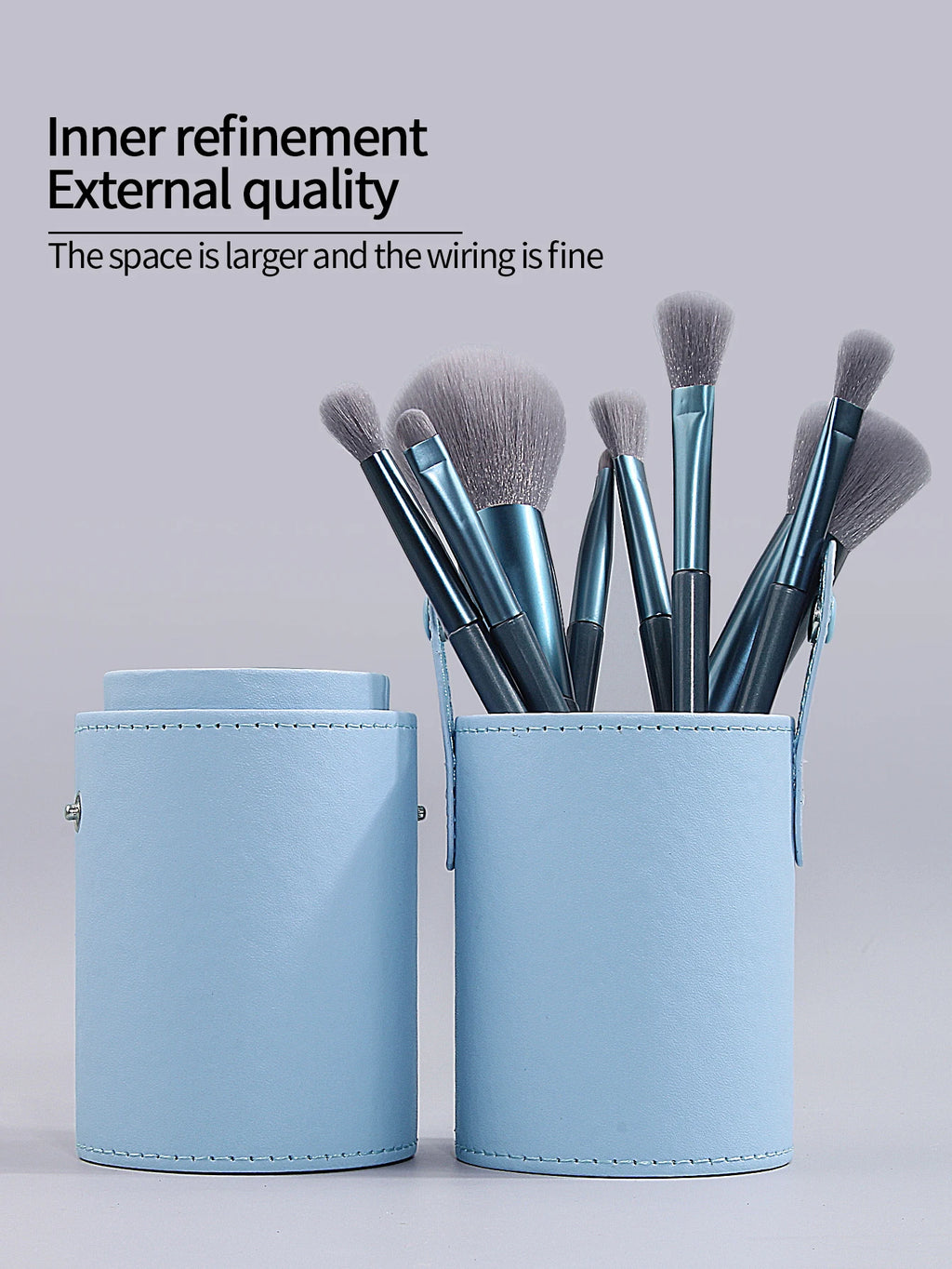 Nixie Blue Makeup Brush Holder Bucket | Portable Organizer Makeup Brush Organizer Nixie