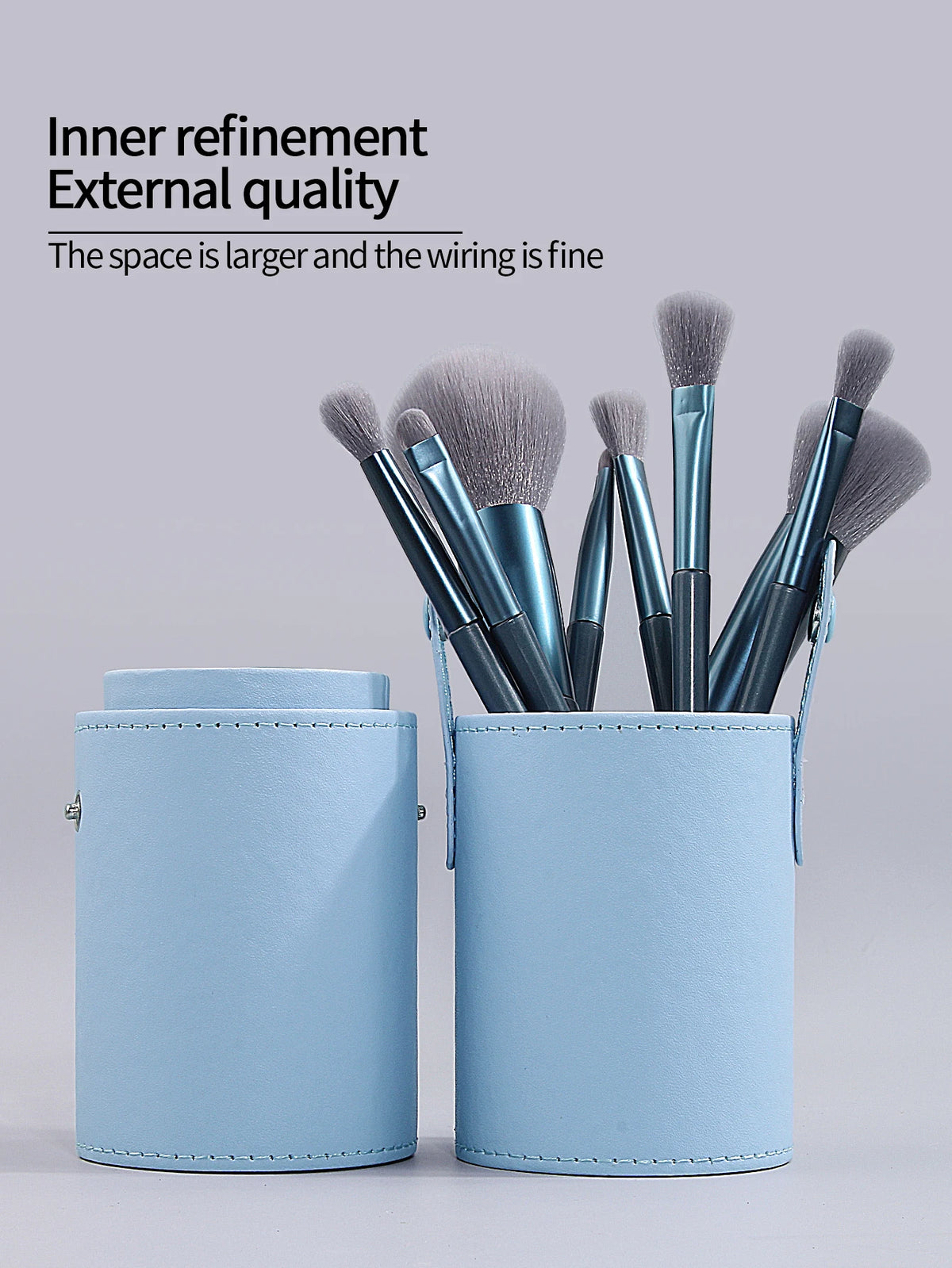 Nixie Blue Makeup Brush Holder Bucket | Portable Organizer Makeup Brush Organizer Nixie