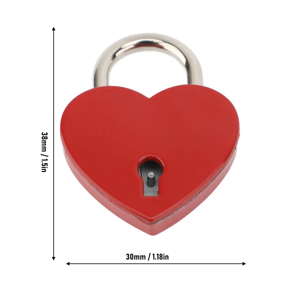 4-Pack Heart Shaped Padlocks Zinc Alloy Keyed Lock – Diary & Bags