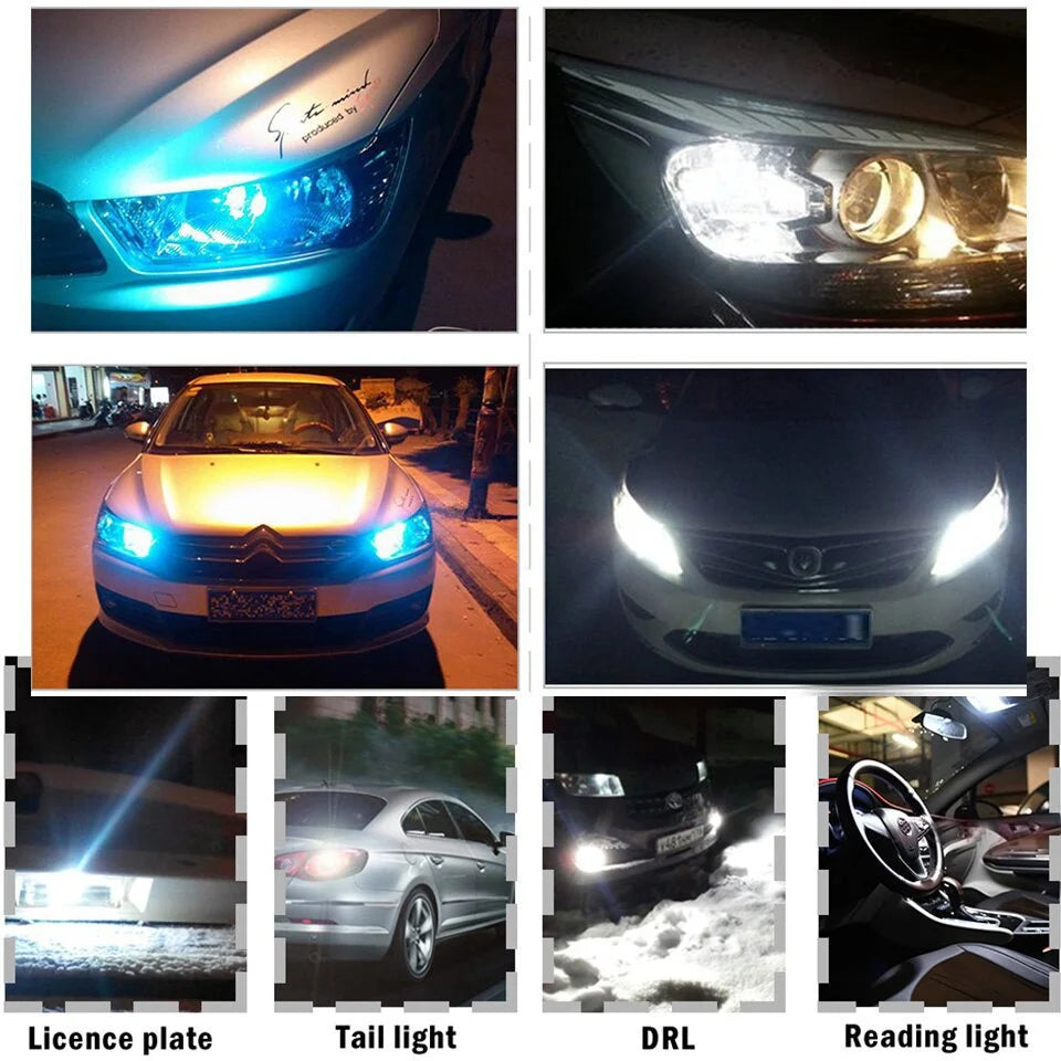 10pcs T10 W5W COB LED Bulbs 6000K White 12V – License Plate & Dome Automotive LED Bulbs Nixie