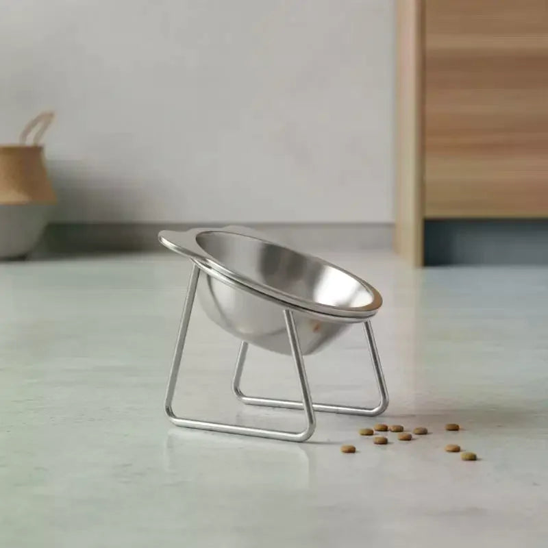 Stainless Steel Pet Bowl for Cats & Dogs | Elevated Neck Support Pet Feeding Bowl Nixie