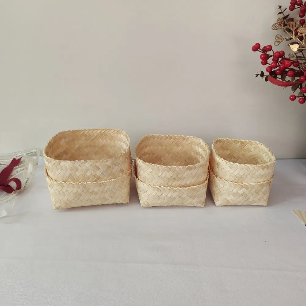 Bamboo Woven Tea & Candy Storage Box – Tight Seal Canister