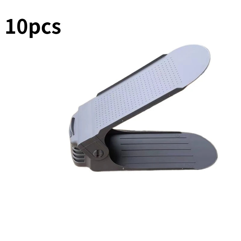 10-Pack Adjustable Stackable Shoe Rack Organizer Set