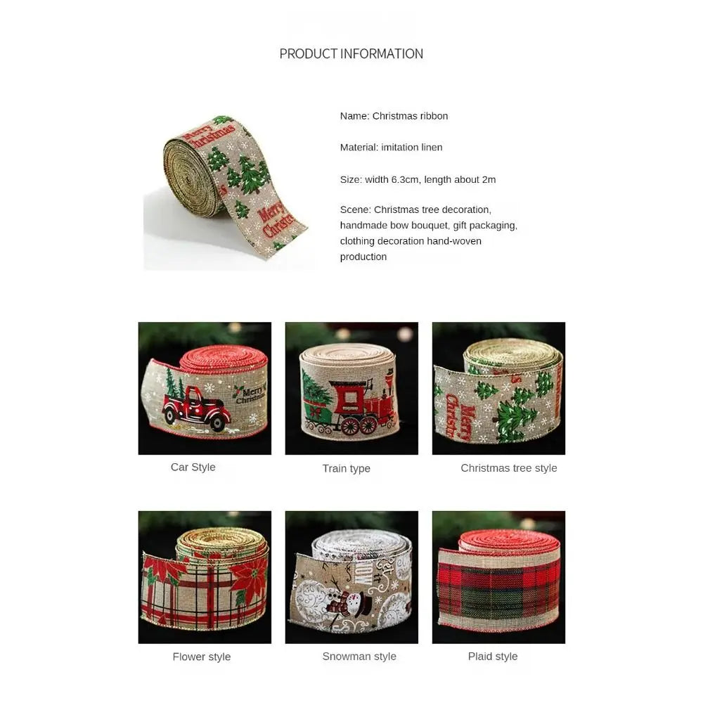 Christmas Red Burlap Ribbon 2M – DIY Festive Craft Ribbon Craft Ribbon Nixie