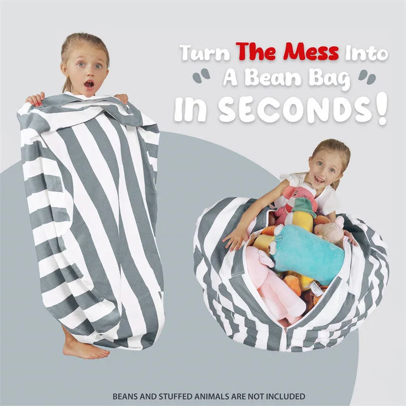 Fillable Animal Bean Bag Chair Cover | Zippered Canvas Storage
