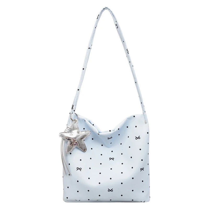 Korean Polka Dot Tote Crossbody Bag – Women's Fashion Bag Tote Crossbody Bag Nixie
