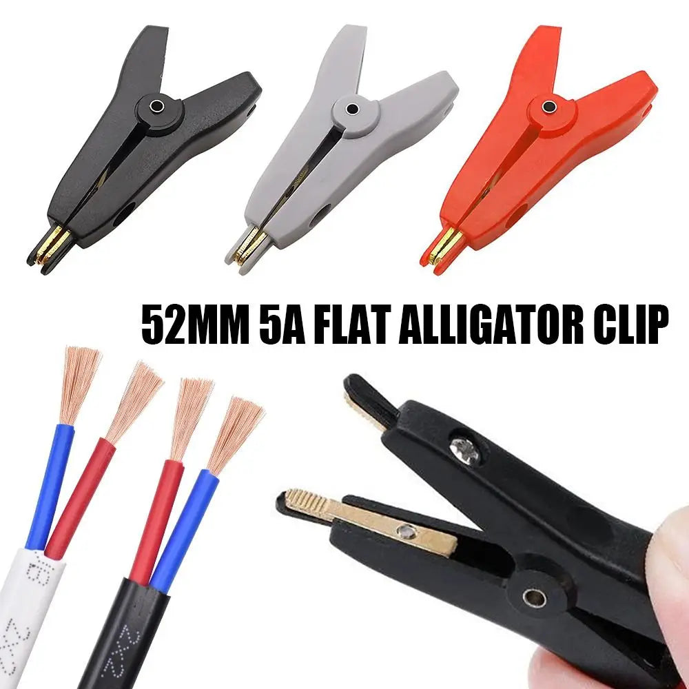 52mm LCR Kelvin Alligator Clip – Insulated Brass 5A Clamp