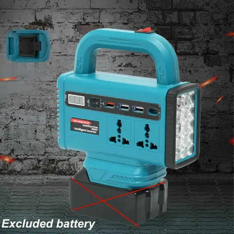 150W Lithium Battery Inverter DC 18V-21V to AC 220V + LED Light Power Inverter Nixie Default Title