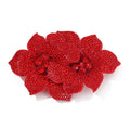 3D Camellia Rhinestone Flower Patch – Sparkling Rose Brooch Rhinestone Flower Patch Nixie Red