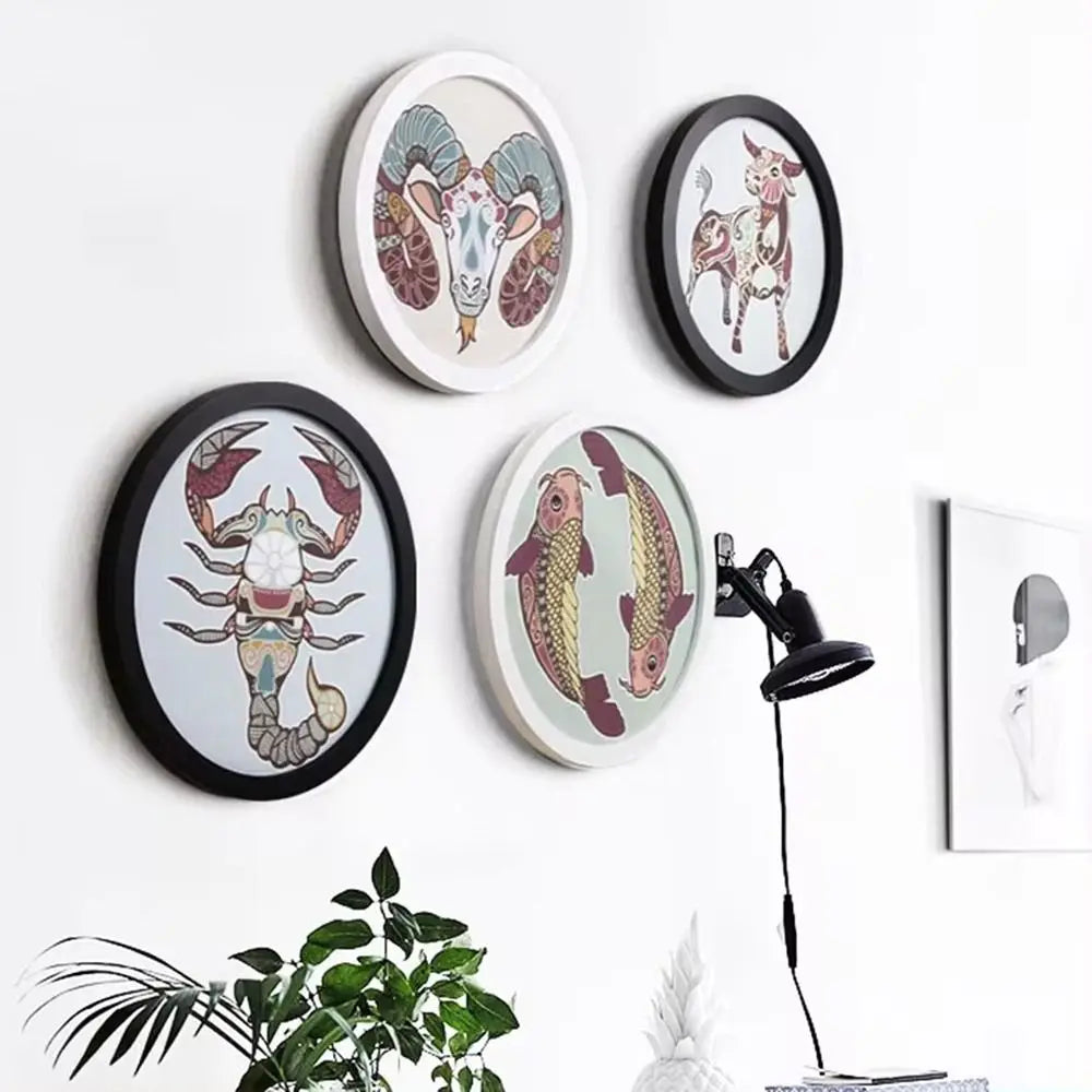 Wooden Round Picture Frame Wall Mounted Circle Photo Holder Round Picture Frame Nixie