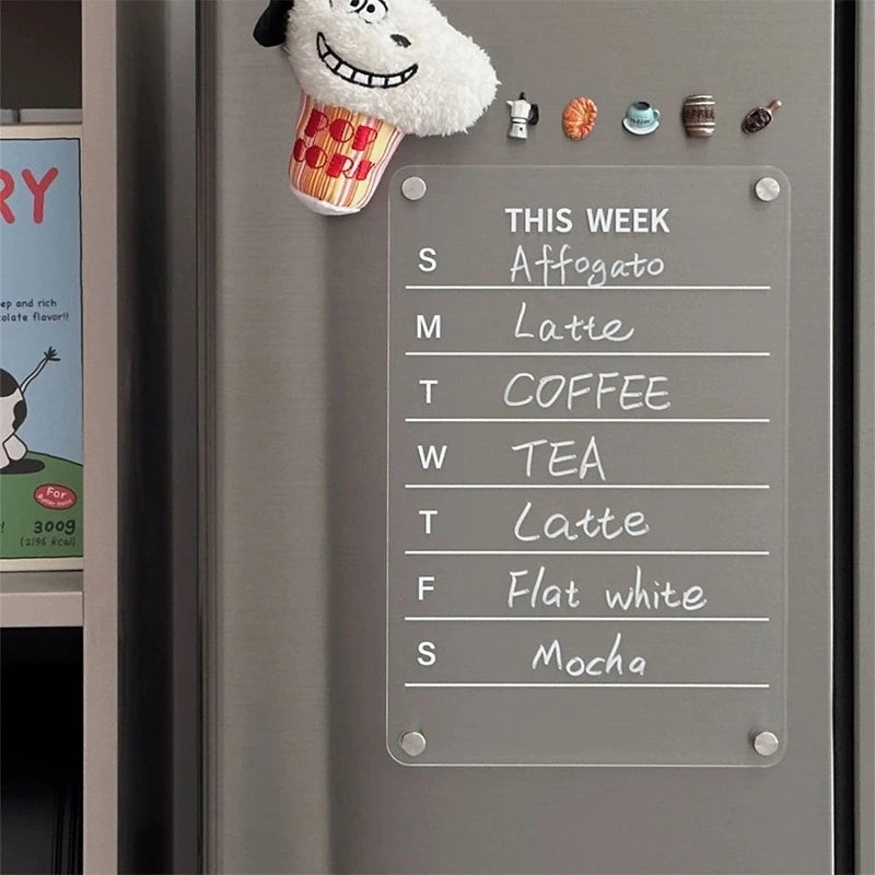 Acrylic Magnetic Whiteboard Calendar & Weekly Planner for Fridge Magnetic Whiteboard Planner Nixie