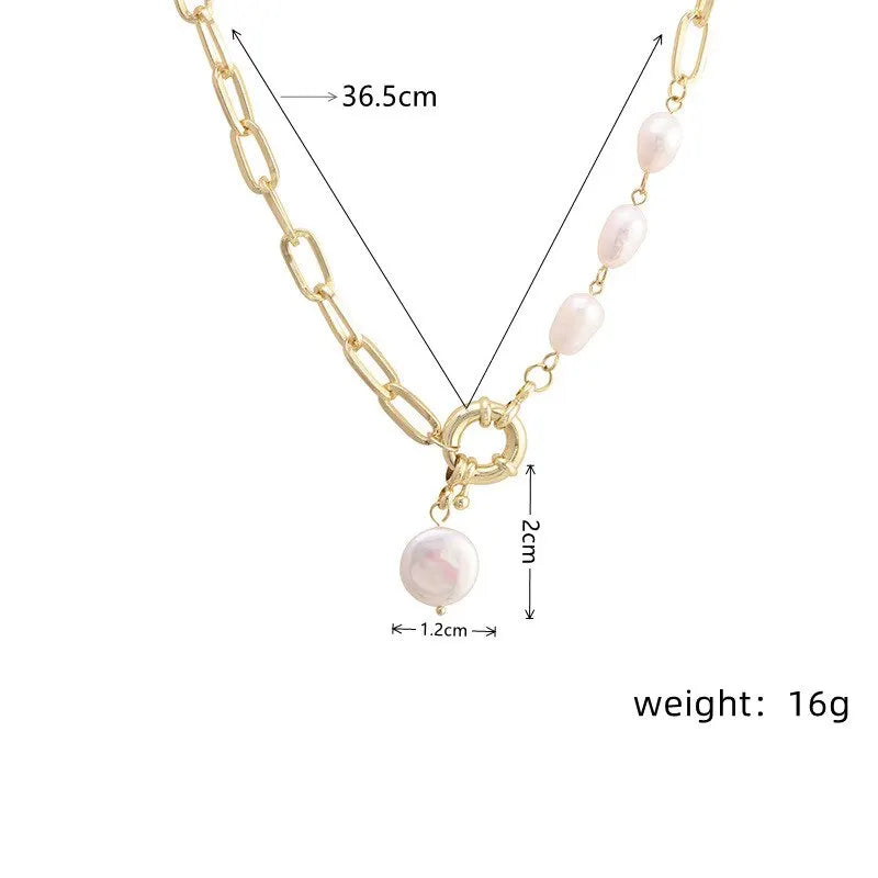 Gold Hip Hop Faux Pearl Pendant Necklace | Handmade Fashion Fashion Pendant Necklace Nixie
