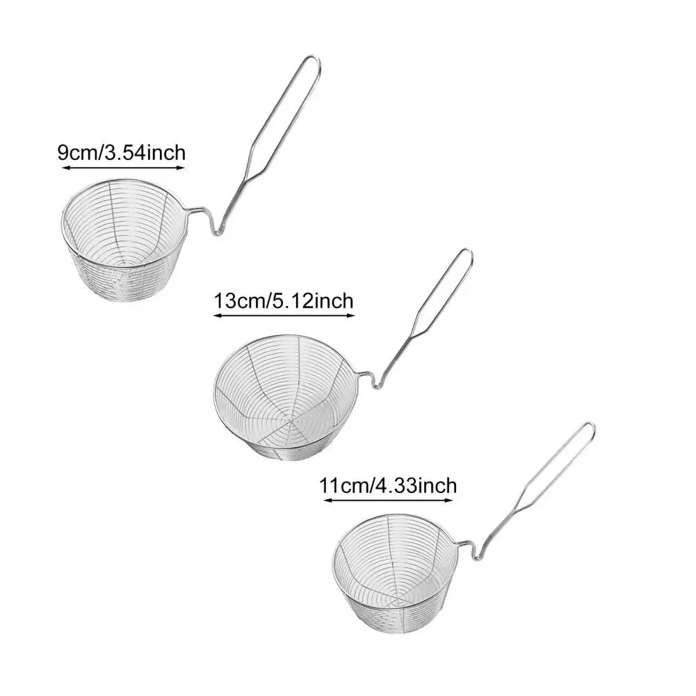 Stainless Steel Fry Basket with Pot Rim Hook & Anti-Slip Handle Fry Basket Nixie
