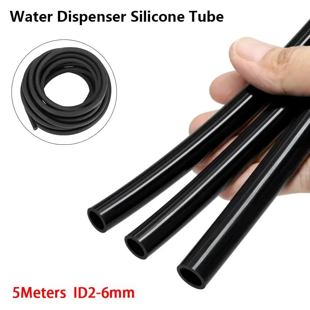 Food Grade Silicone Tube 5M Flexible Black Hose ID 2–6mm Silicone Tubing Hose Nixie