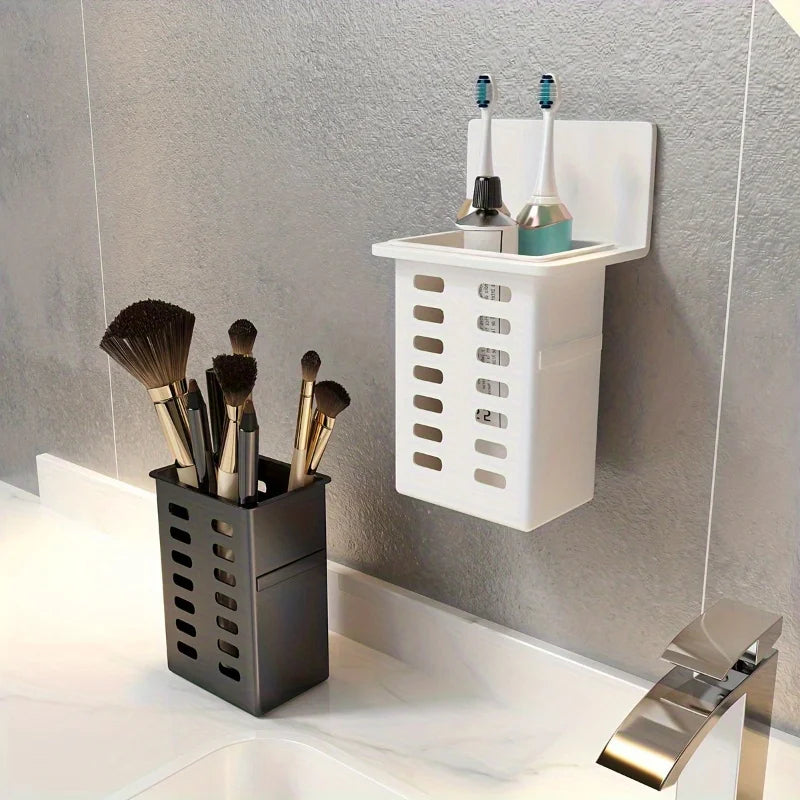 Wall-Mounted Toothbrush & Toothpaste Holder Bathroom Rack