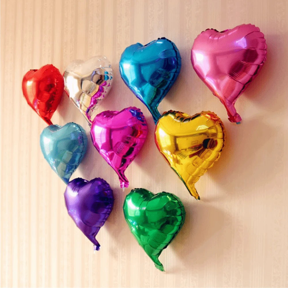 10pcs 5-Inch Heart Foil Balloons | Wedding & Party Décor Foil Party Balloons Nixie