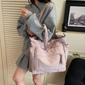 Large Capacity Fabric Tote Shoulder & Crossbody Bag – Unisex Shoulder Tote Bag Nixie BB-704-Pink Extra Large