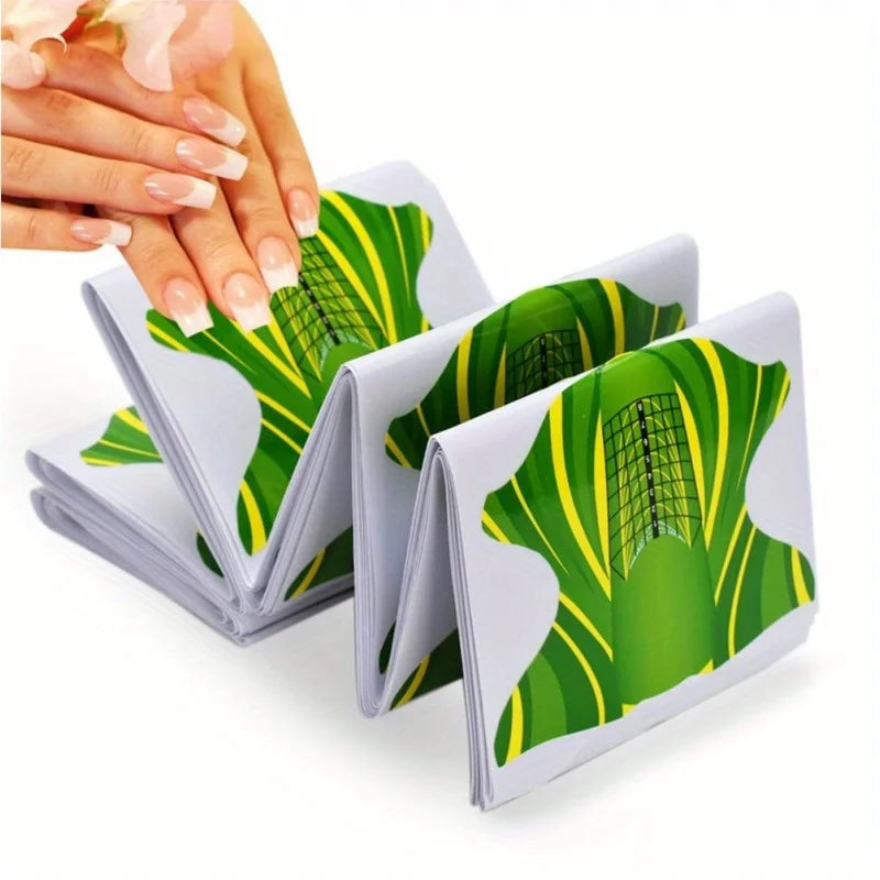 50Pcs Nail Forms French Tips UV Gel Extension Paper Molds Nail Extension Forms Nixie