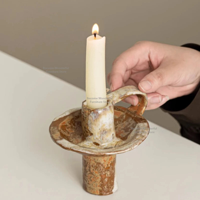 Ceramic Tea Light Candle Holder – Kiln-Fired Modern Decor Ceramic Candle Holder Nixie