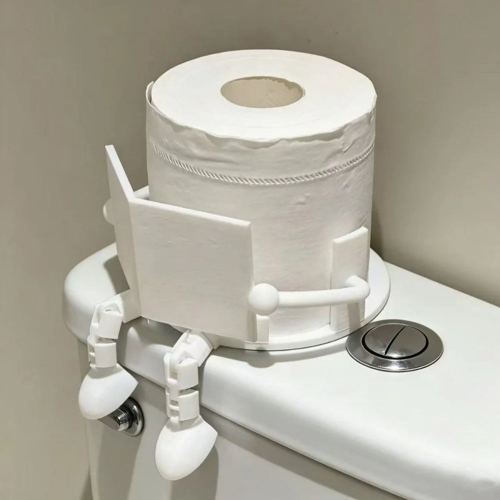 3D Printed Toilet Paper Holder – Freestanding Bathroom Stand Toilet Paper Holder Nixie White