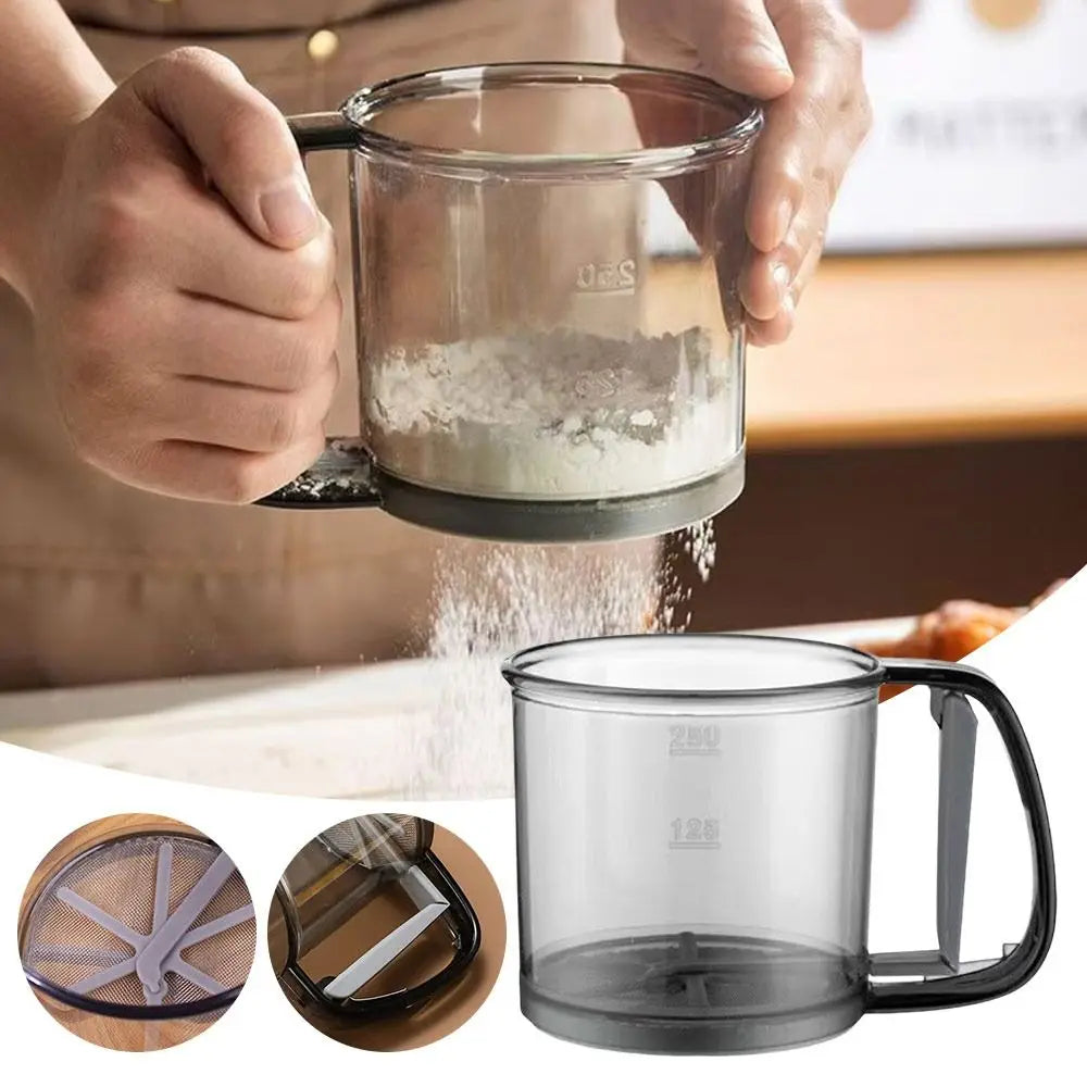 Semi-Automatic Handheld Flour Sifter – Double Layer 40 Mesh Flour Sifter Nixie