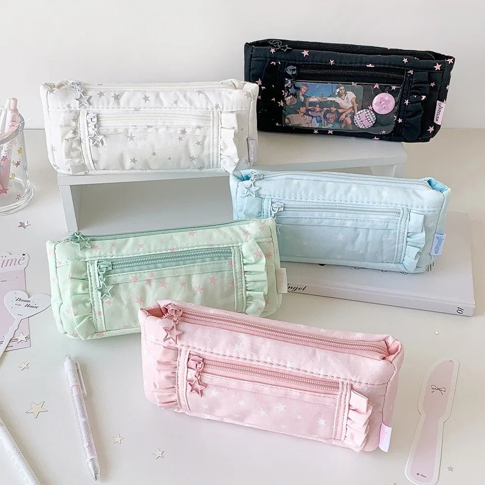 Transparent Pencil Case Large Capacity Badge Display Pen Bag