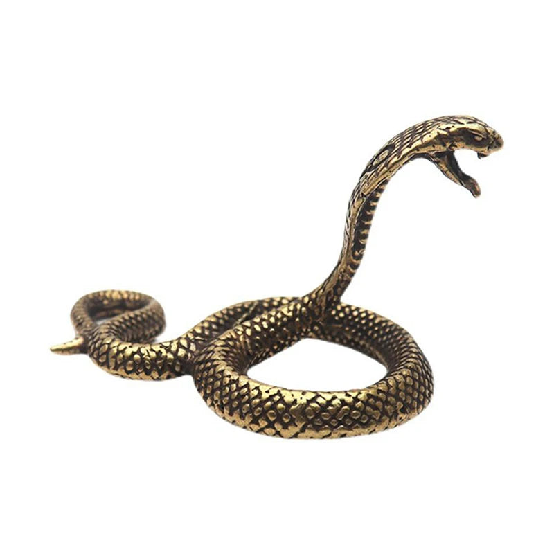 Copper Brass Mini Snake Figurine Antique Bronze Ornament Decorative Figurine Nixie