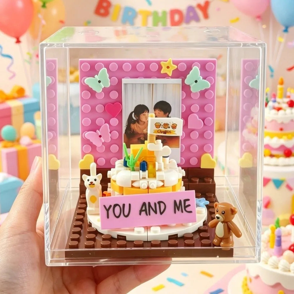 DIY Cake Building Block Photo Frame Desktop Decoration Gift