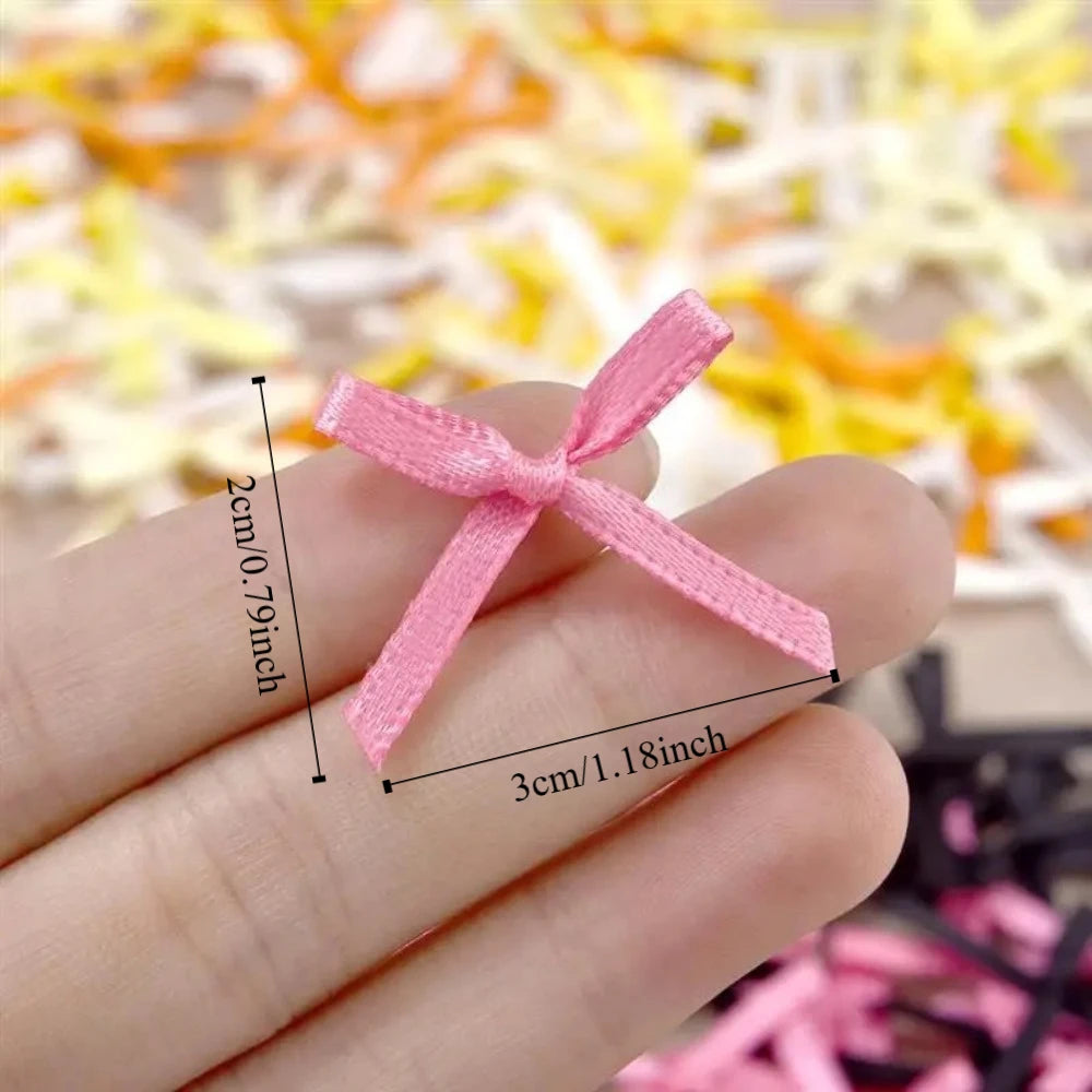 100pcs Mini Ribbon Bows 2x3cm – DIY Craft & Gift Wrapping Ribbon Craft Bows Nixie