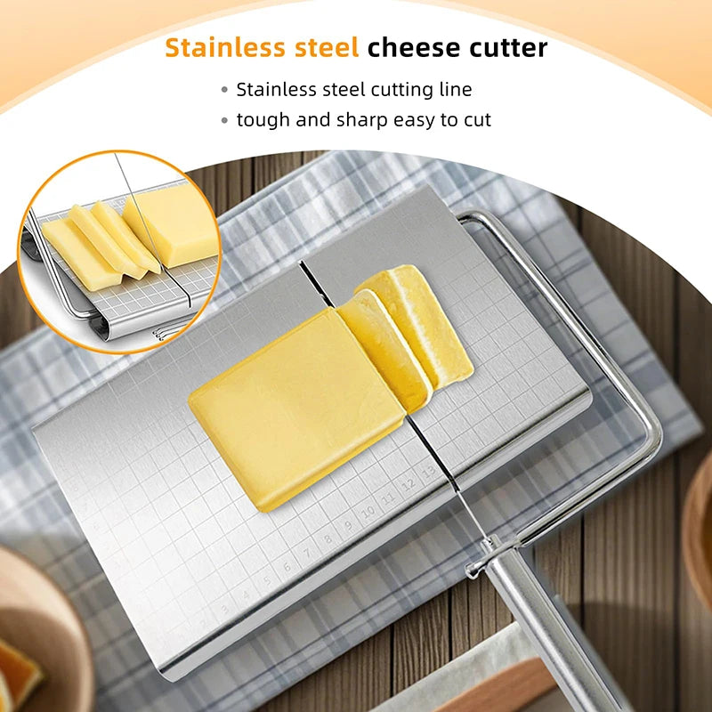 Adjustable Heavy-Duty Cheese Slicer – Stainless Steel Wire Cutter Cheese Slicer Nixie
