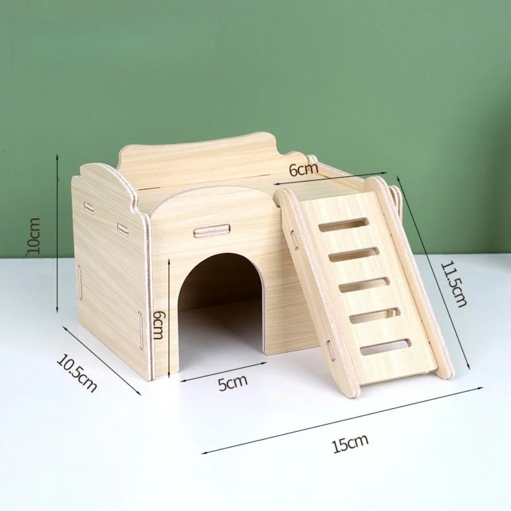 Wooden Hamster Villa Seesaw Swing Climbing Cage Toy