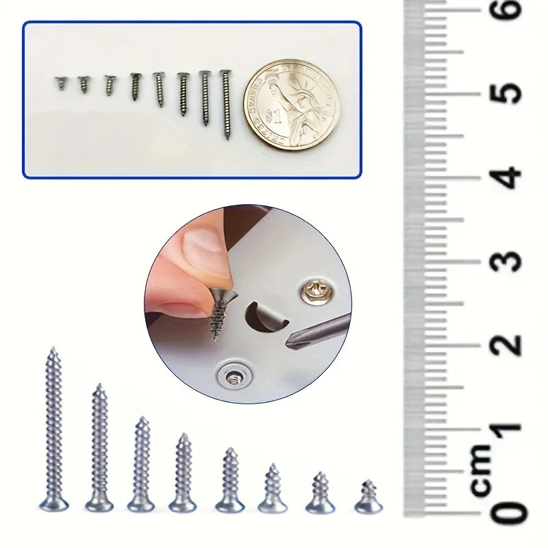 400pcs Self-Tapping Wood Screws Assortment Kit – Carbon Steel Screw Assortment Kit Nixie