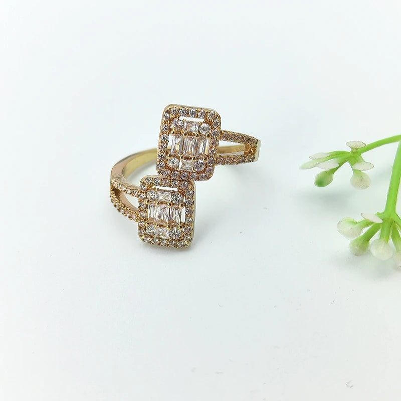 Full Diamond Geometric Open Ring | Unisex Zircon Fashion Ring Fashion Ring Nixie XL0736-1
