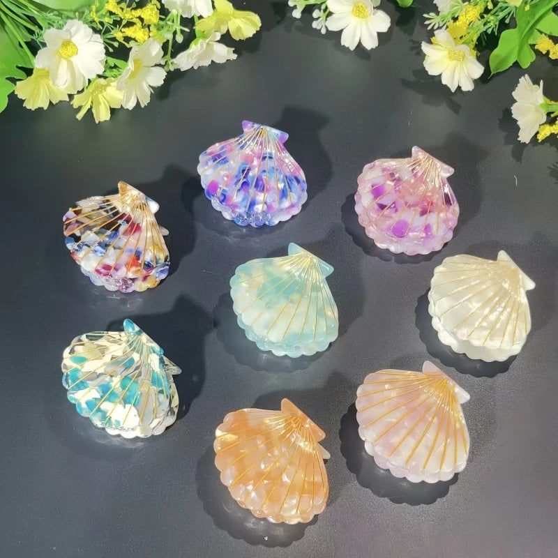 Vintage Shell Acetate Hair Claw Clip – Multi-Color Women's