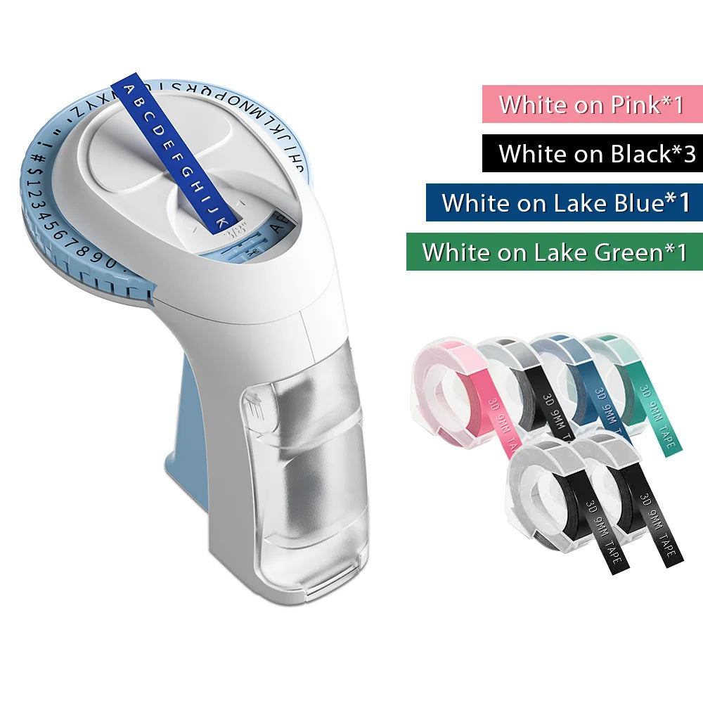 Labelife Handheld Embossing Label Maker + 6 Tapes | Vintage 3D Embossing Label Maker Nixie
