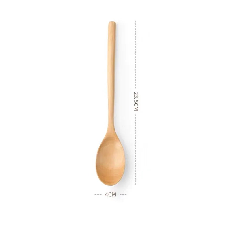 2pcs Natural Wooden Spoons – Coffee, Honey, Soup & Tea Set