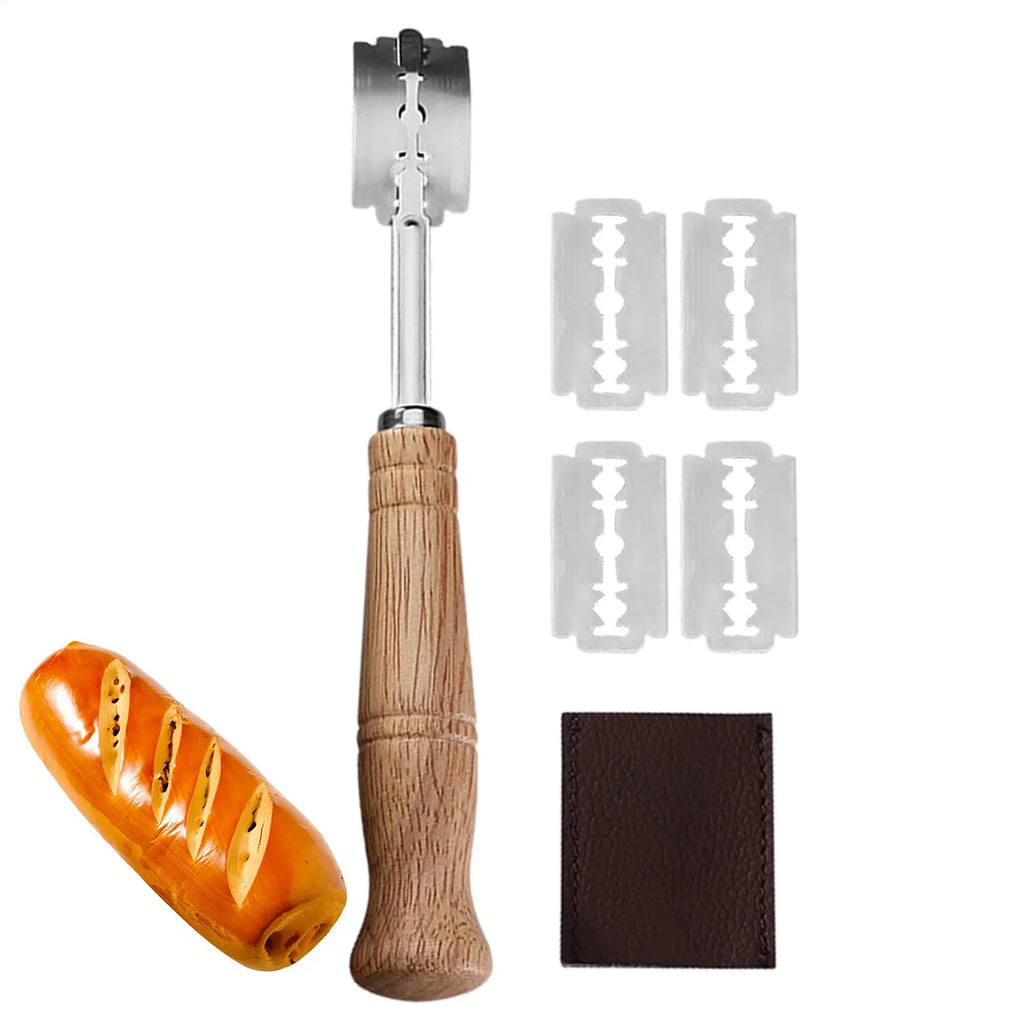 Stainless Steel Bread Lame Dough Scoring Tool + 5 Cutters