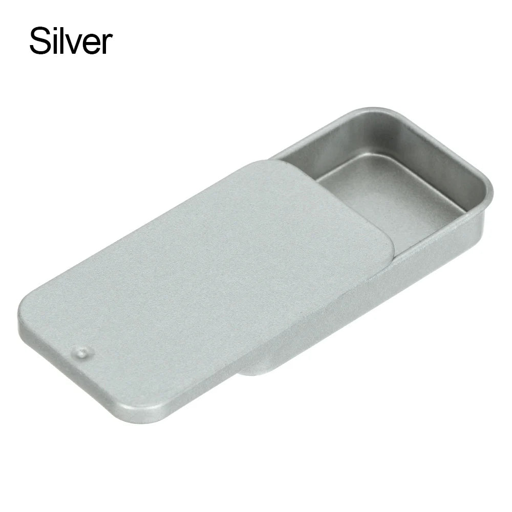 Tinplate Slide Lid Mini Storage Box | Metal Push-Pull Tin