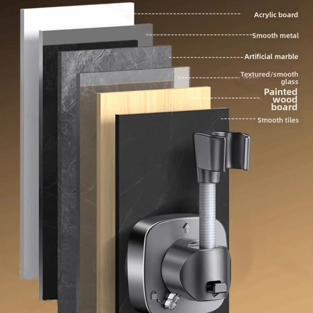 Suction Cup Shower Head Holder – Adjustable No-Drill Mount