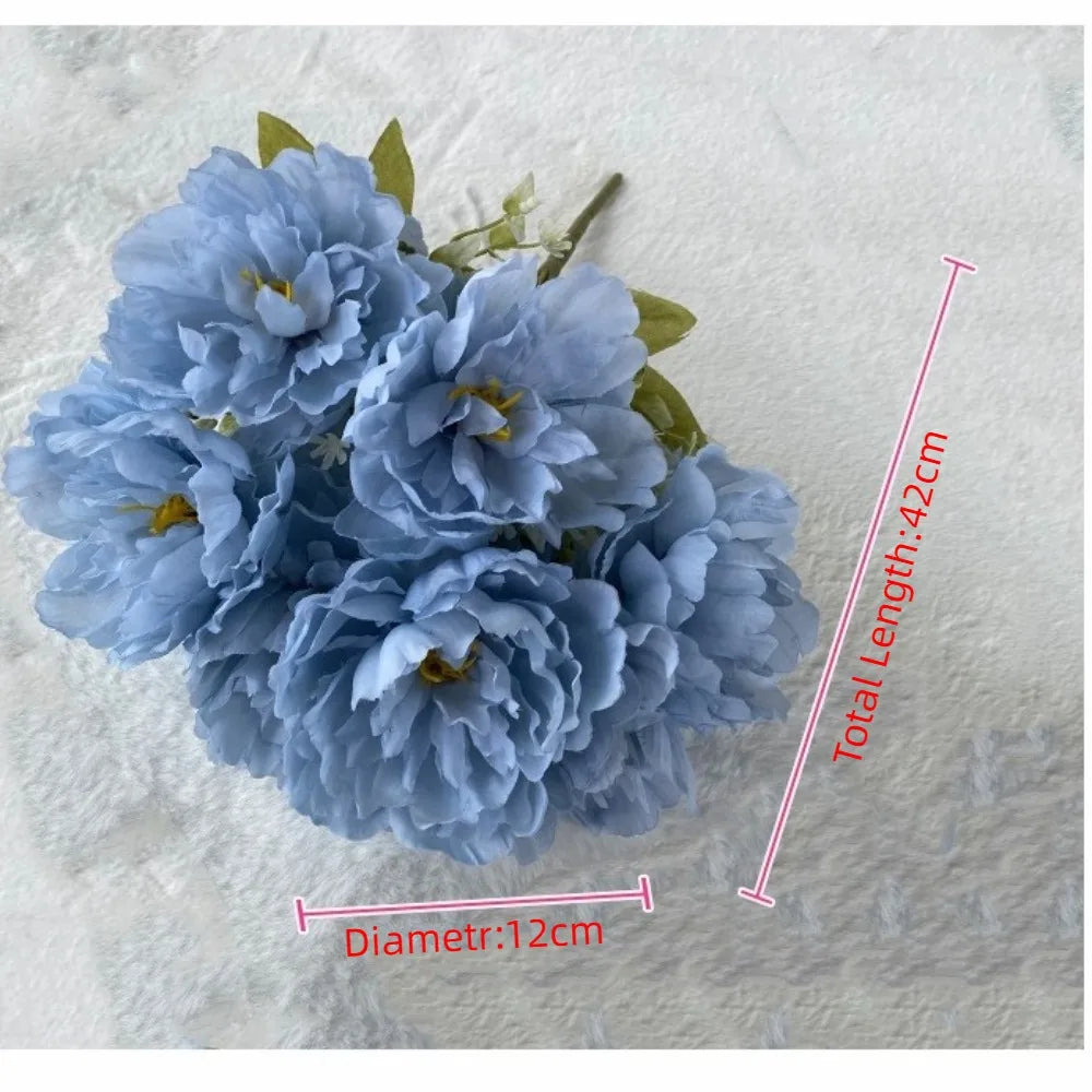 42CM Silk Peony Bouquet 7 Heads – Artificial Flowers for Decor Artificial Silk Flowers Nixie
