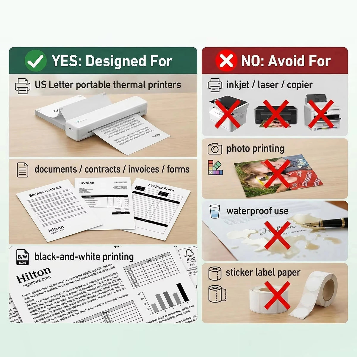 Marklife A4 Thermal Paper 210mm Folded Sheets – 80/100/200 Pack Thermal Printer Paper Nixie