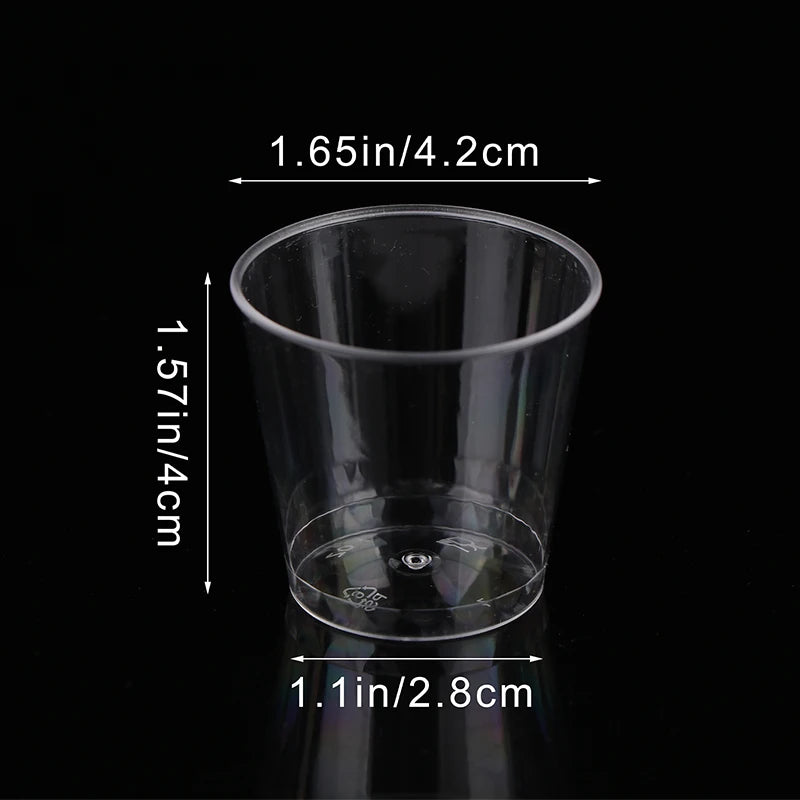 50Pcs 30ml Clear Plastic Mini Shot Glasses & Dessert Cups Disposable Party Cups Nixie