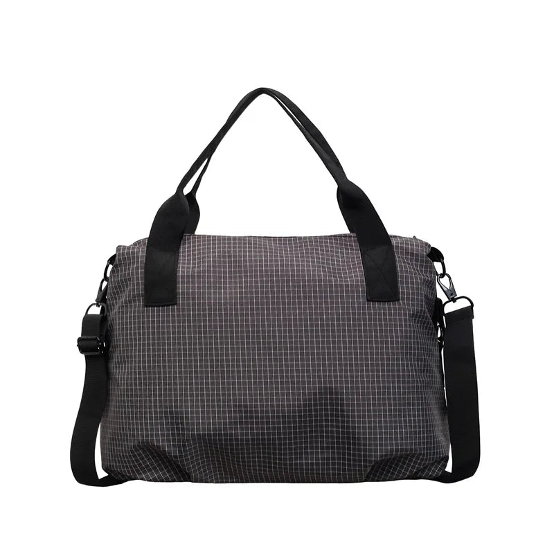 Large Nylon Crossbody Shoulder Bag – Unisex Work Tote Crossbody Shoulder Bag Nixie Gray