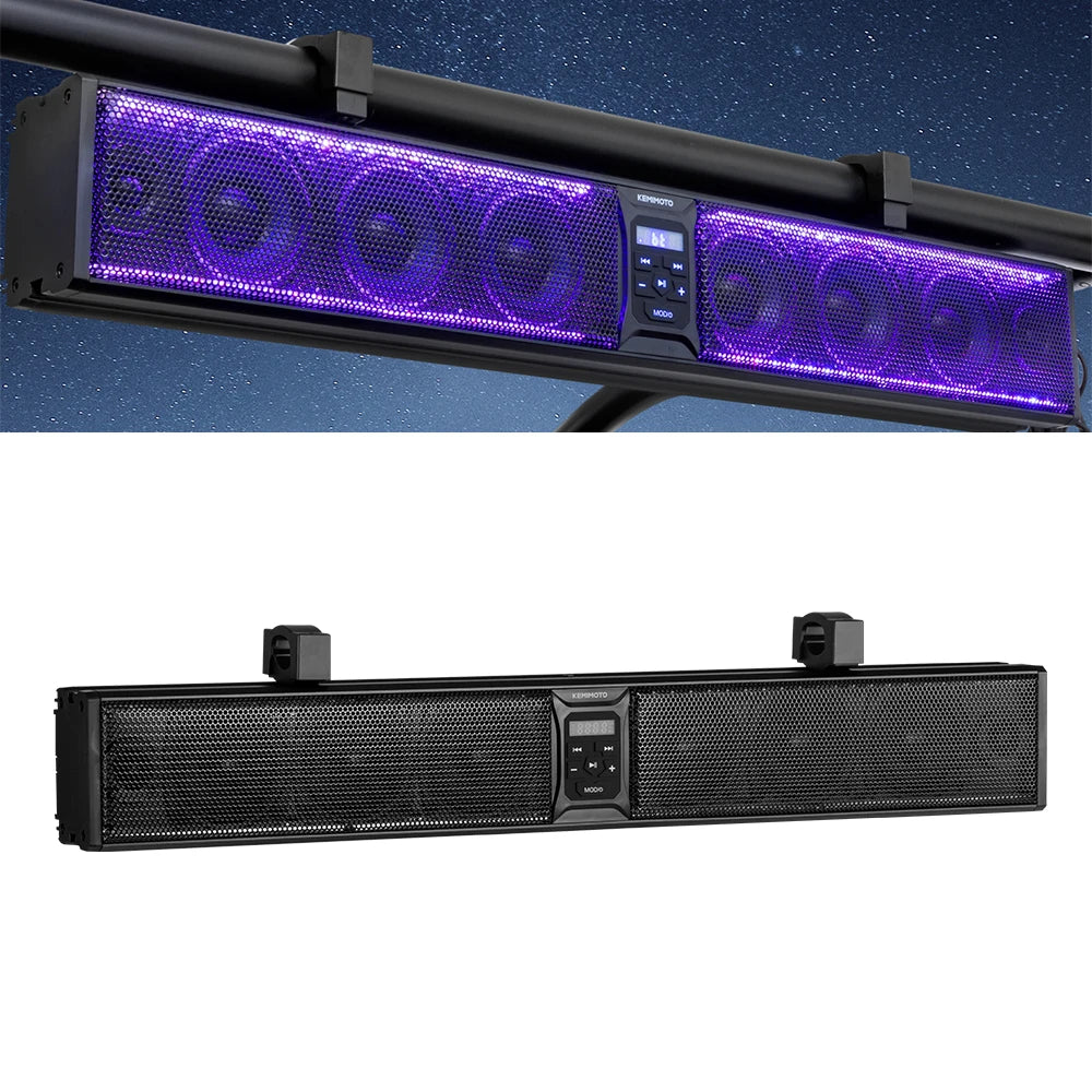 UTV RGB Sound Bar Bluetooth 5.0 | Fits 1.75–2.25" Roll Bars UTV Sound Bar Nixie 33inch - 83cm