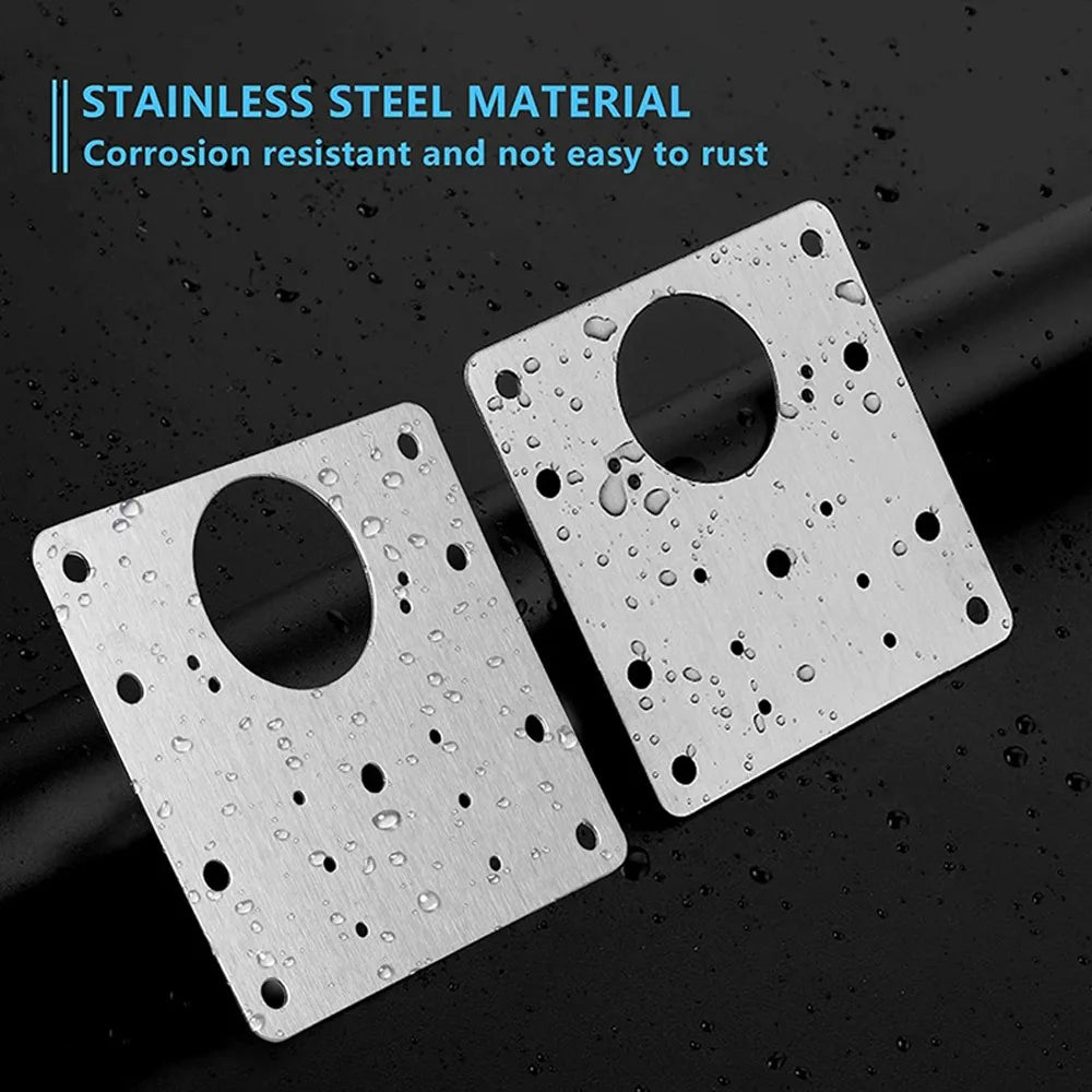 10-Pack Stainless Steel Cabinet Hinge Repair Plates & Screws Hinge Repair Kit Nixie