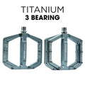 RIRO Ultralight Aluminum Flat Bike Pedals 3 Bearing Non-Slip MTB Flat Bike Pedals Nixie TITANIUM COLOR